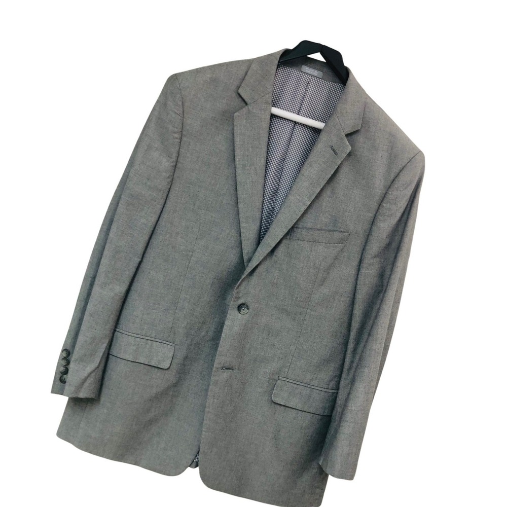 NWOT Architect Sport Coat Blazer Lightweight Gray Cotton Preppy Office Mens 40R‎